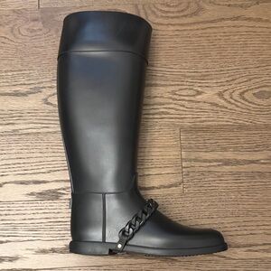EUC Givenchy Black Botte Pluie Chain Rain Boots